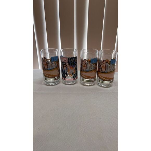 STAR WAR RETUN OF THE JEDI VINTAGE GLASSES BURGER KING SET OF 4 - Picture 2 of 11
